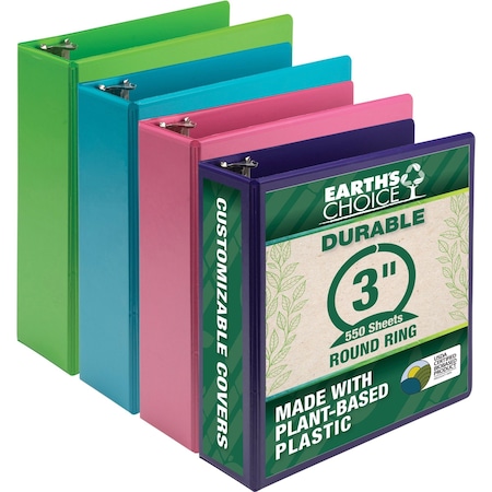Samsill Earthchoice Durable View Binder, 4PK SAMMS48689